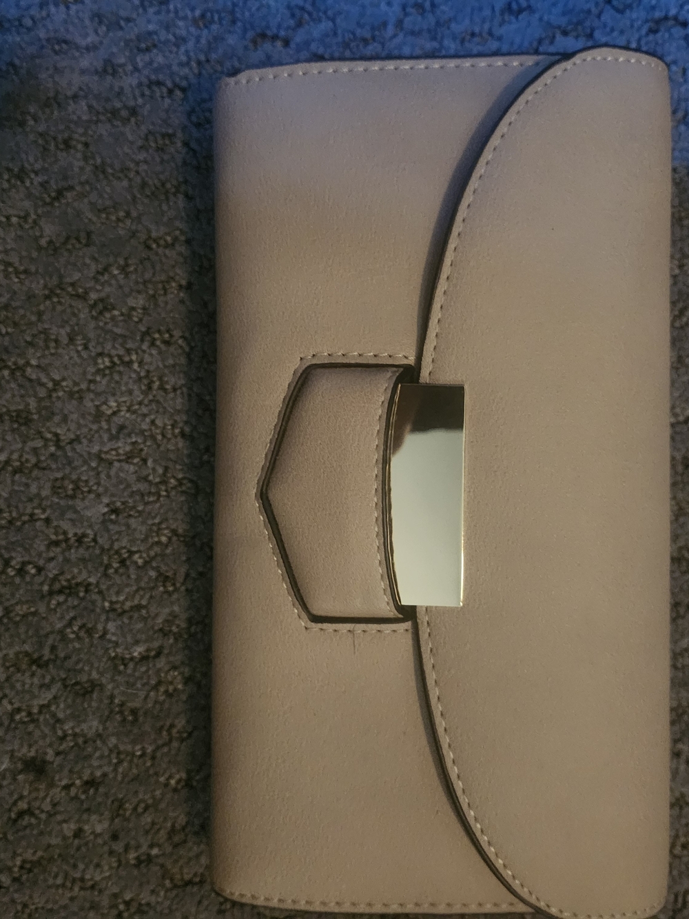 Women's Taupe Clutch Wallet with Gold-Tone Accent